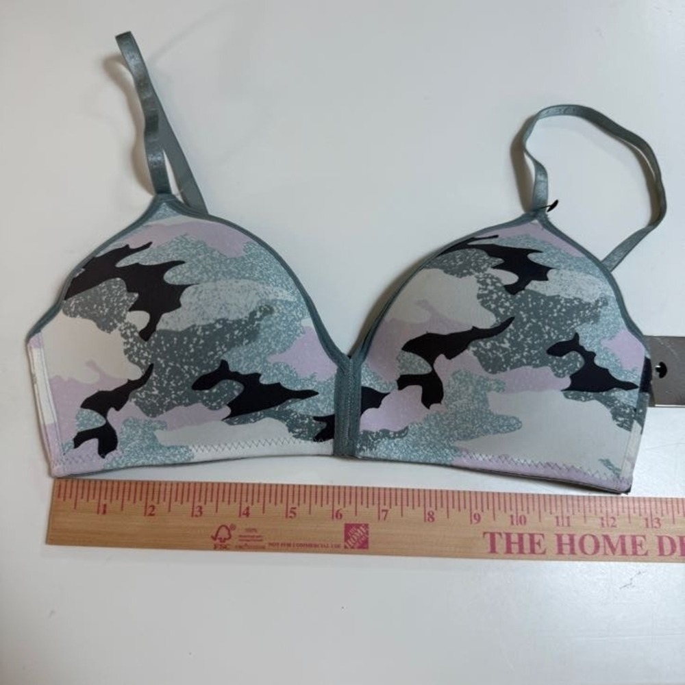 Spyder T-Shirt Bra Woodland Dolphin Grey Women 34C Camo New! - Picture 2 of 7